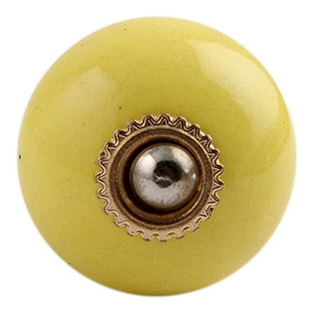 Solid Yellow Golden Fitting Ceramic Knob